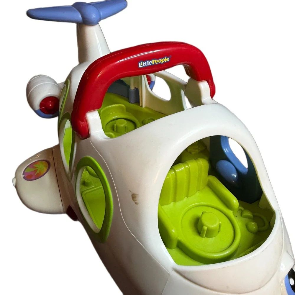 Fisher Price Little People Lil Movers Airplane White Green Toy Vehicle B0002